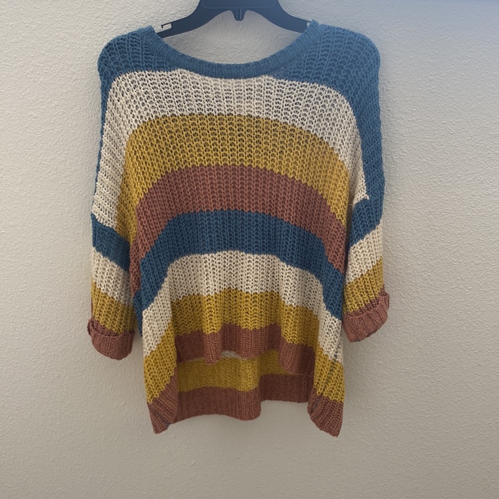 Colorblock Pink Yellow White and Blue Sweater Size XS/S Altard State